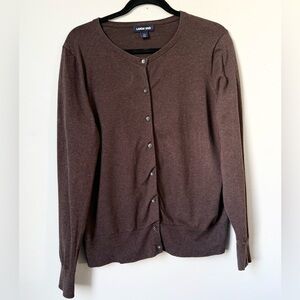Lands' End Women's Chocolate Cardigan Sweater
